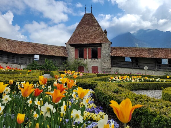 © Barbara Blunschi reisen-lifestyle.ch Farbenprächtiger Garten im Schloss Greyerz.